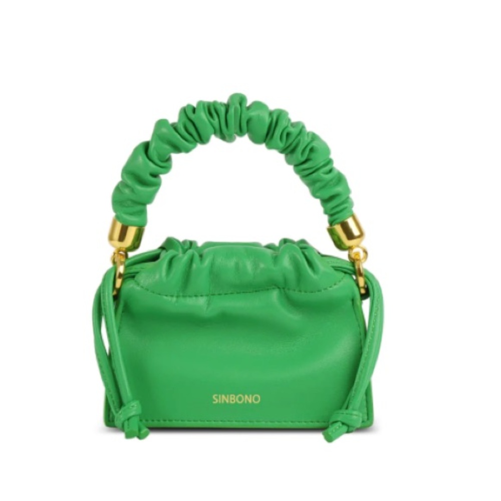 Sinbono Vegan Mini Drawstring Handbag - Grass Green